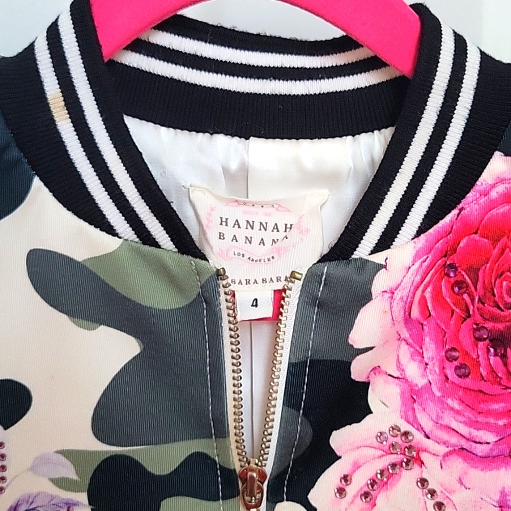 Hannah Banana Girls' Bomber Jacket - Size 4T - Picture 4 of 5
